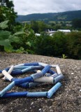 clay pipe stems, coloured
